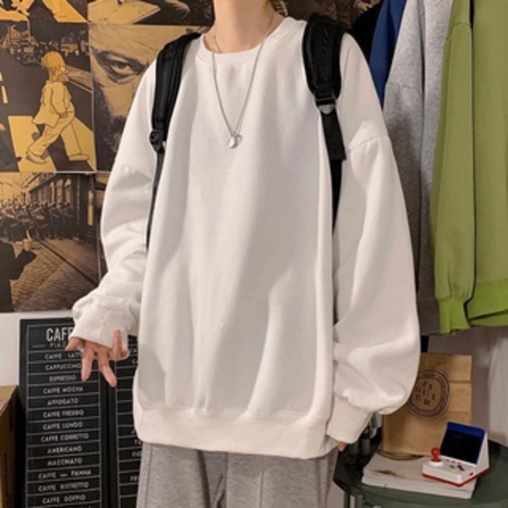 Áo Sweater Trơn Trắng Nỉ Chất Đẹp Form Unisex I'm Basic