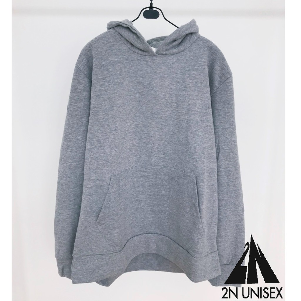 Áo khoác nỉ bông cotton dày mịn - hoodie form rộng unisex trơn basic - 2N Unisex | BigBuy360 - bigbuy360.vn