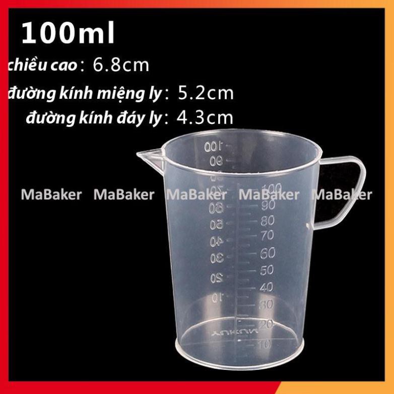 Ca đong nhựa cao cấp có vạch chia định lượng, các cỡ 50ml, 250ml, 500ml, 1000ml, 2000ml, 3000ml, 5000ml - MaBaker