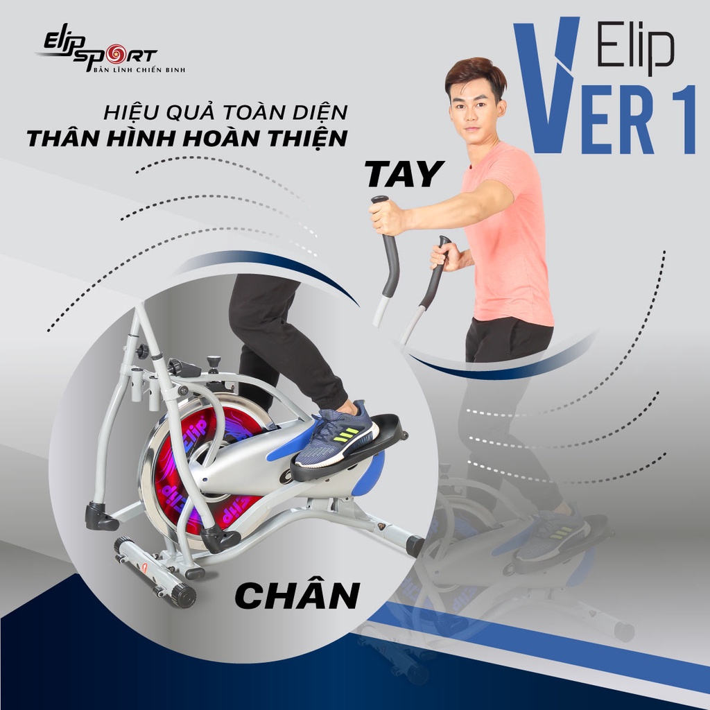 Xe Đạp Tập Thể Dục Toàn Thân ELIP Ver 1 - Thiết Kế Cứng Cáp, Dễ Dàng Điều Chỉnh Cho Người Mới, Đồng Hồ Hiển Thị Chi Tiết