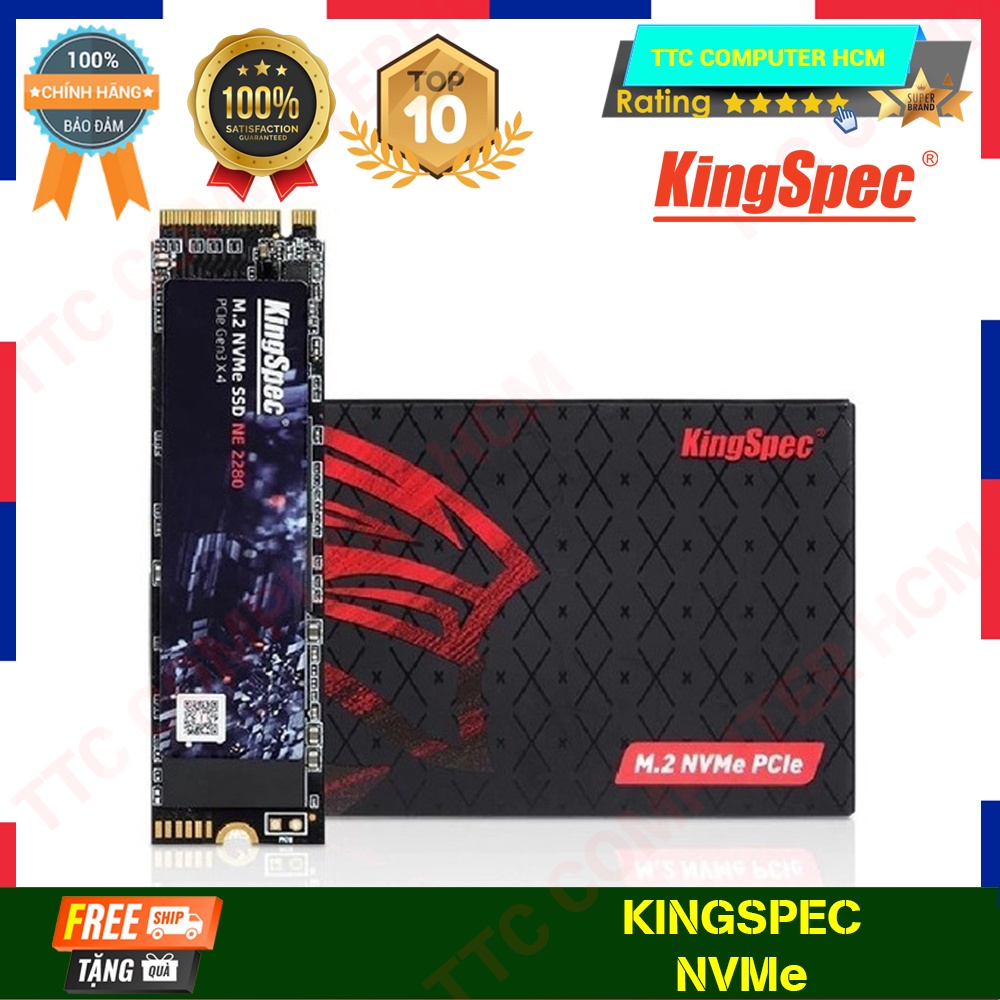 KINGSPEC NVMe | Ổ cứng SSD KingSpec M2 PCIe Gen 3.0 x 4 NVMe 128GB/256GB/512GB/1TB - HÀNG CHÍNH HÃNG TTC COMPUTER HCM