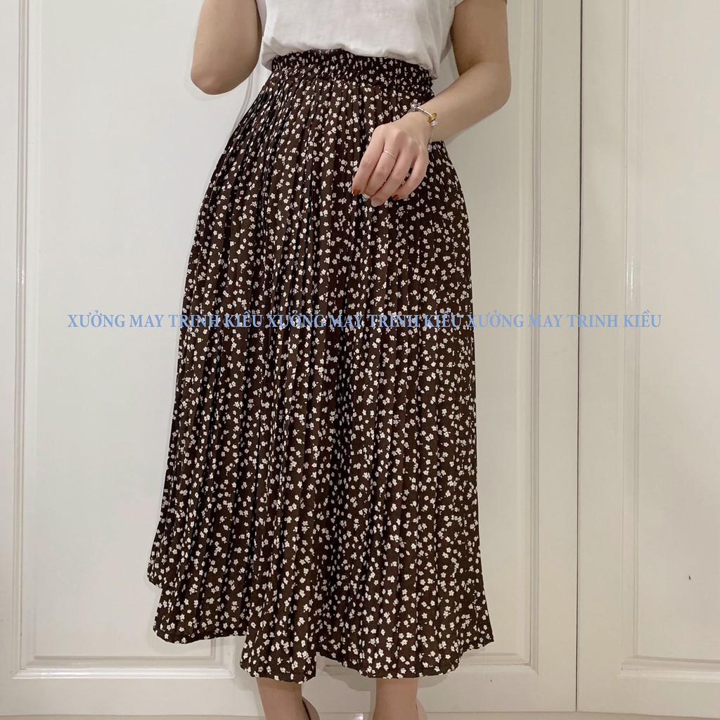 Chân váy xếp ly - Chân váy dáng dài ulzzang 2 lớp cạp chun vải chiffon mềm mịn mát XUONGMAYTNT CVCC2805 | BigBuy360 - bigbuy360.vn