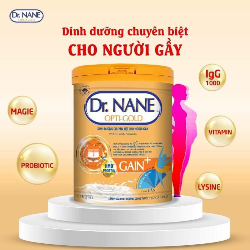 sữa non Dr.NANE GAIN Dành cho người gầy lon 800g