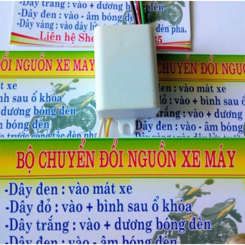 BỘ IC CHUYỂN ĐỔI NGUỒN ĐIỆN MÁY XE MÁY RA ĐIỆN DC ĐỂ XÀI CHO CÁC DÒNG BÓNG ĐÈN LED RỂ LẮP ĐẶT