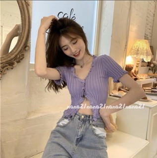 Áo croptop xẻ A150
