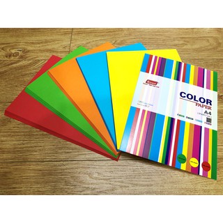 Giấy màu ĐB A4 PGrand 80gsm (Trộn 5 màu XL, XB, Đ, C, VC)-100 tờ/xấp