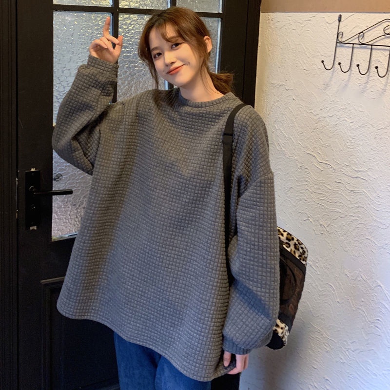 COZOK Áo len tay dài màu sắc đơn giản