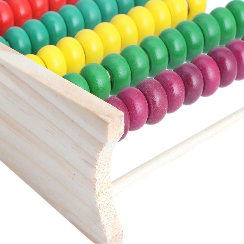 Đồ chơi giúp bé học toán 10 hàng hạt nhiều màu sắc bằng gỗ