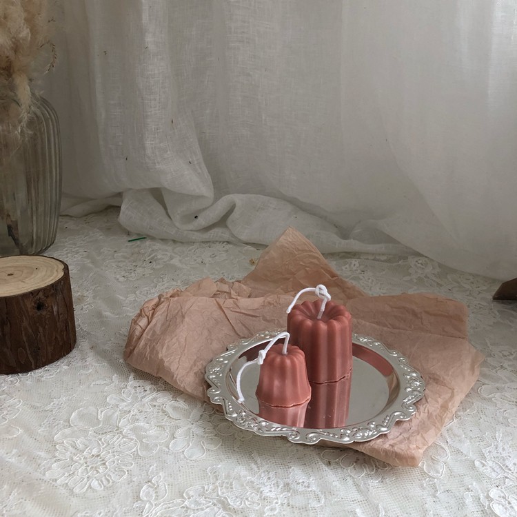 Khay Kim Loại Đựng Nến Kiểu Dáng Cổ Điển Dùng Trang Trí