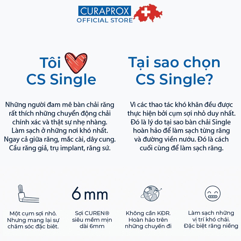 COMBO KHÔNG CÔ ĐƠN-2 Bàn chải răng siêu mềm Curaprox Thụy Sĩ