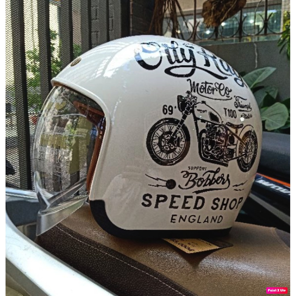 Nón bảo hiểm 3/4 kính âm Royal M139 V5 Trắng (tặng balo rút)