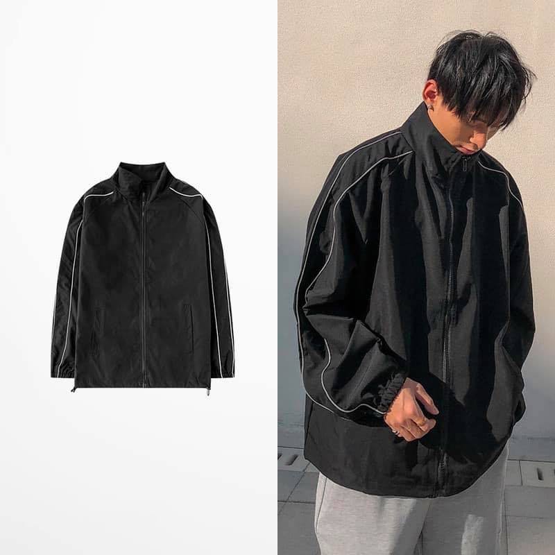 Áo khoác gió Line Jacket ,JACKLANE, Áo khoác nam nữ Unisex Jack Lane có khoác kéo cổ cao chắn gió