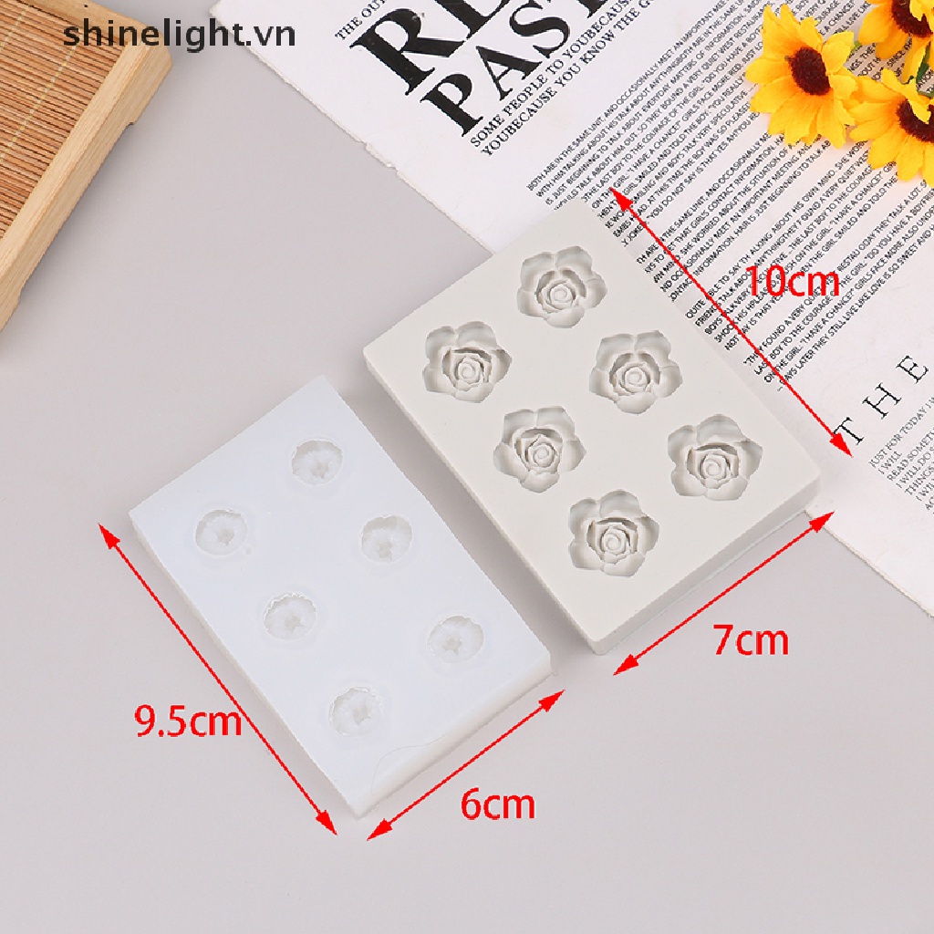 Khuôn Silicon Sáu Lỗ Hình Bông Hoa Nhỏ Làm Bánh Kẹo Sô Cô La