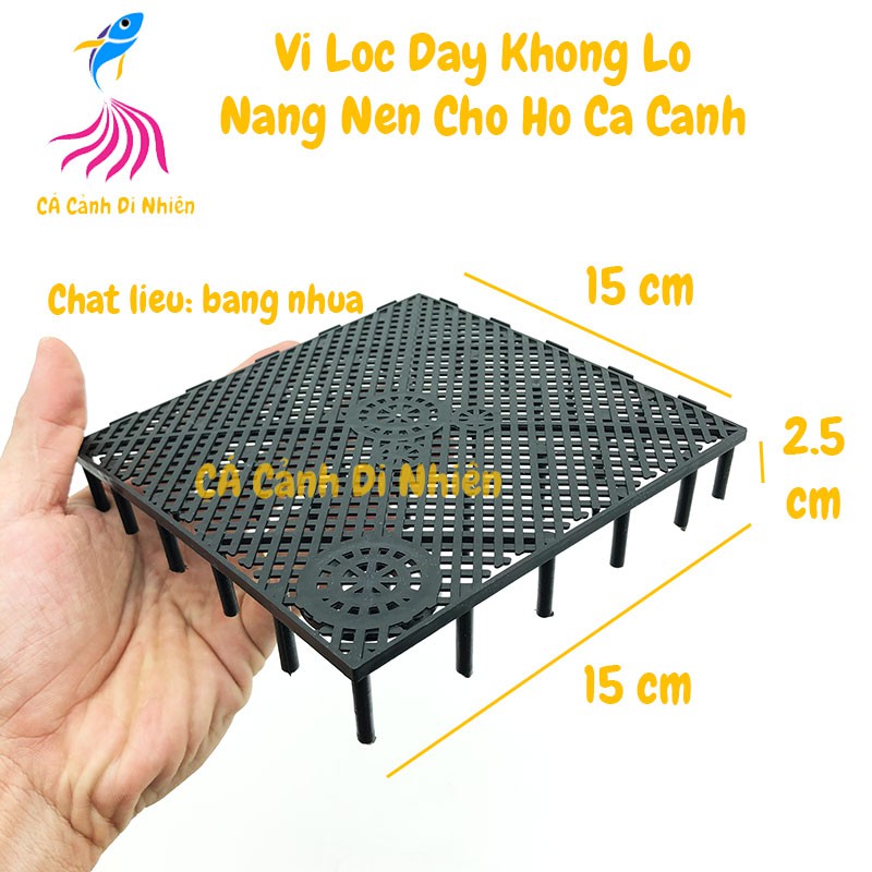 Vỉ lọc đáy vi sinh không lỗ Taiwan nâng nền cho hồ cá 15x15 cm