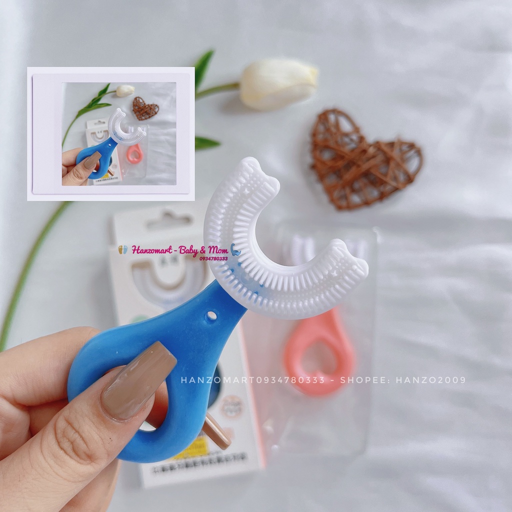Bàn chải đánh răng thông minh chữ U silicon cho bé