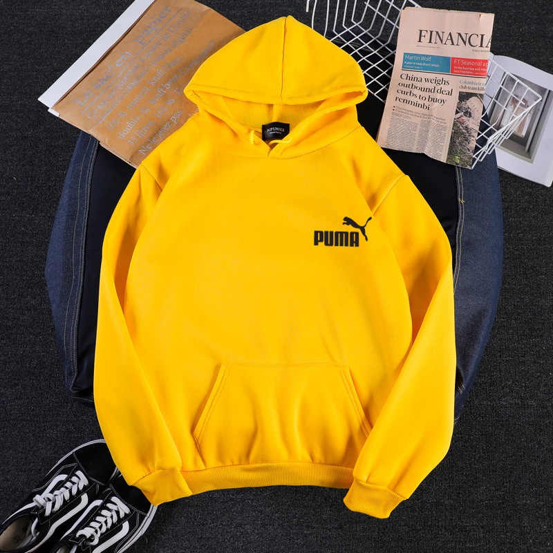 Áo Khoác Hoodie Puma Tay Dài Dáng Rộng Lót Nhung Ấm Áp Thêu Chữ Thời Trang Cho Nam