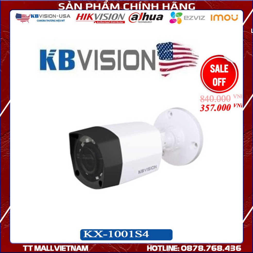 {Giá HỦY DIỆT} Camera KBVISION KX-1001S4 CMOS 1.0 Megapixel