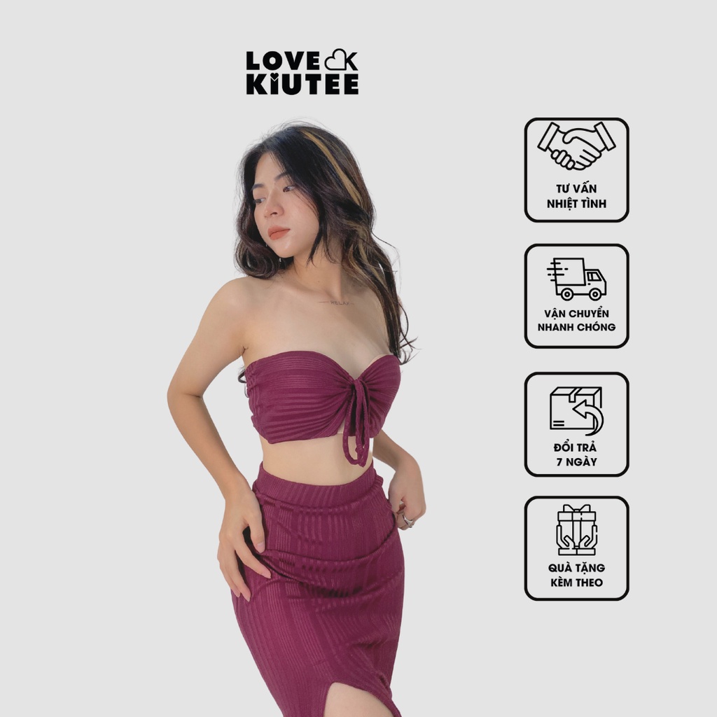 Áo ống ngắn kiểu cột dây cổ Dreamer Tube Top vải co dãn nhiều LOVEKIUTEE