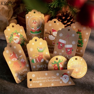 Set of 5 Kraft Paper Santa Claus Cards For Christmas Gift Decoration Diy