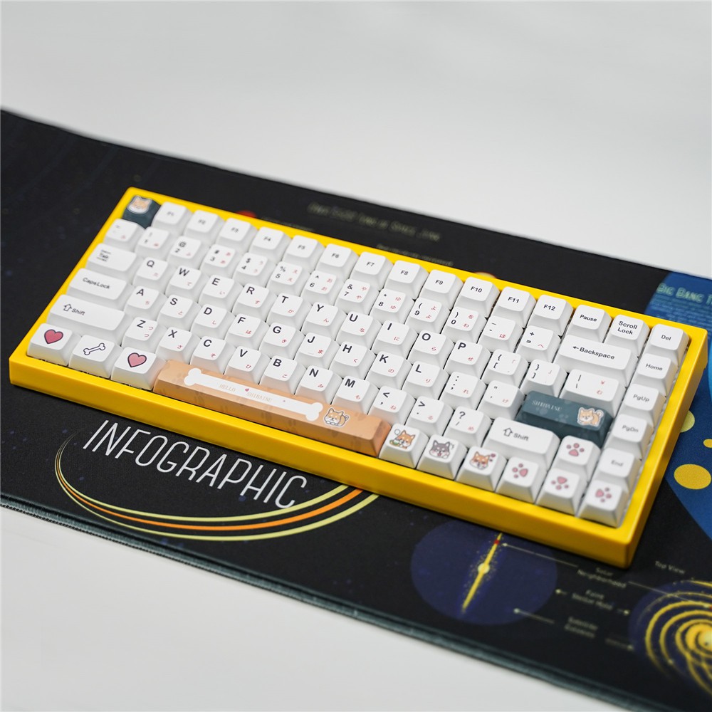 Keycap nút phím Shiba Inu 138 phím mẫu mới in dyesub thick PBT, XDA Profile,vừa hết các loại layout phím cơ như corsair