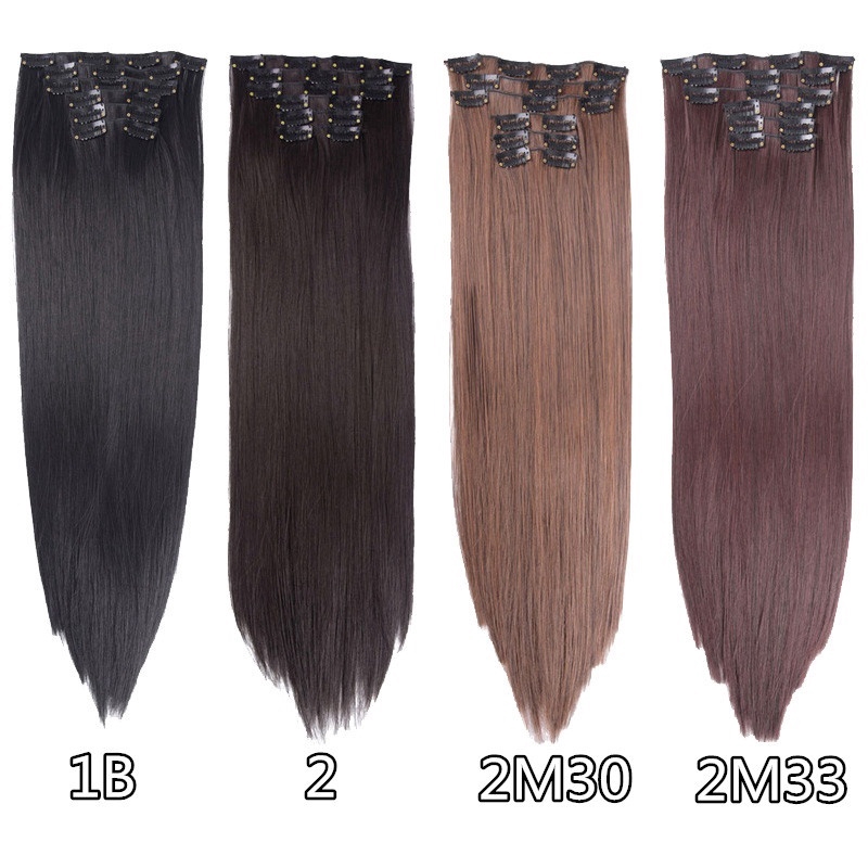16 Kẹp 6 chùm tóc giả WIGSIN dài thẳng/ xoăn cho nữ