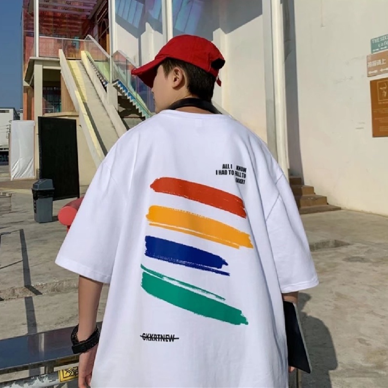 Áo Thun Ngắn Tay Form Rộng Phong Cách Năng Động Trẻ Trung Dành Cho Nam