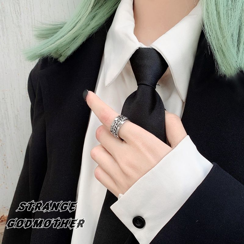 Nhẫn gắn dây xích kiểu cá tính thời trang cho nam nam