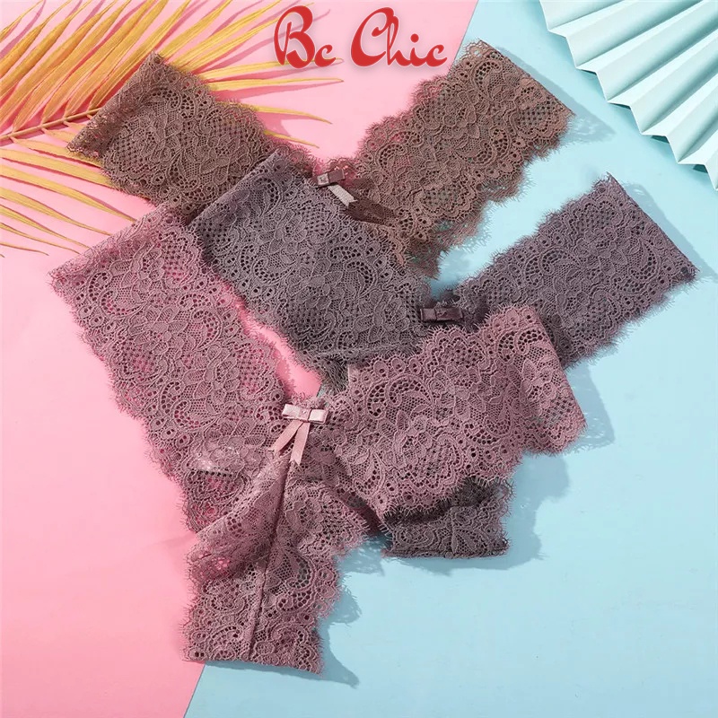 Quần Lót Nữ Ren lọt khe ren đính nơ nhỏ họa tiết điệu đà quyến rũ mã Q411 BC_CHIC LINGERIE