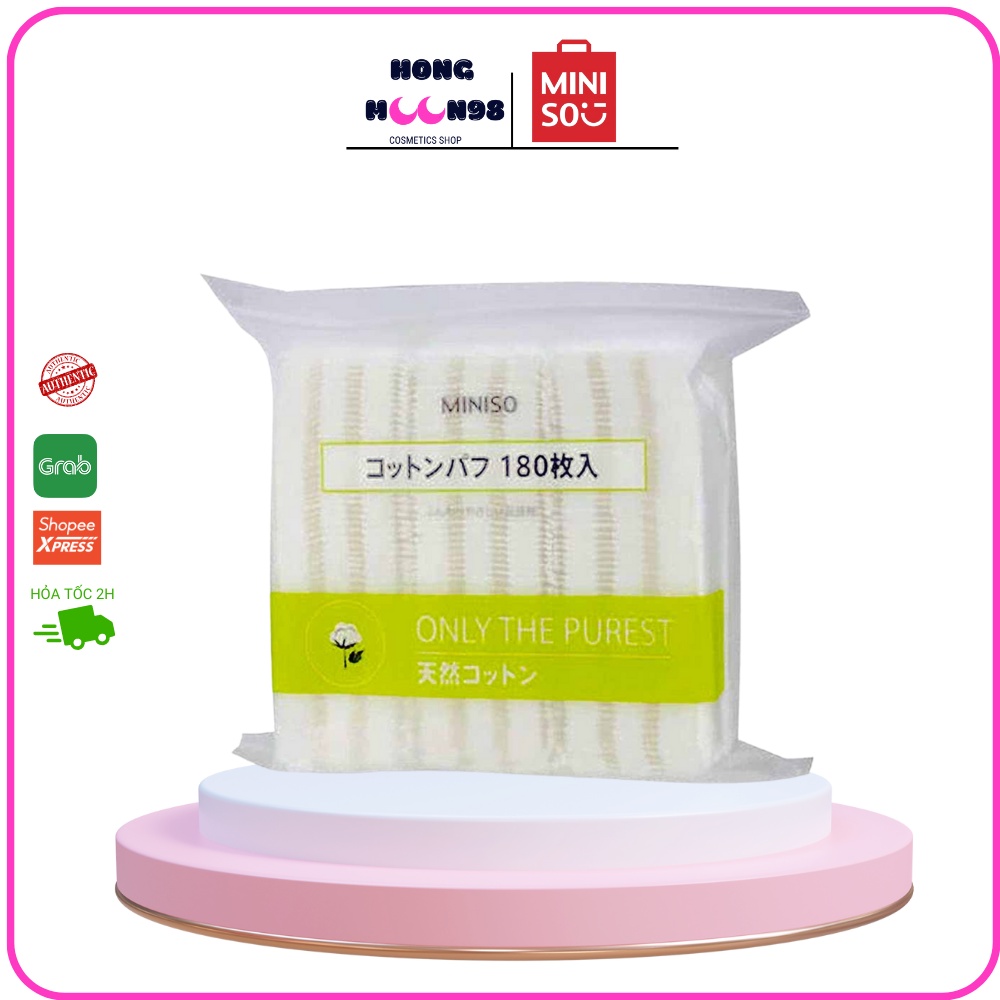 Bông tẩy trang Miniso túi zip 180 miếng - mềm mịn - tiết kiệm HONGMOON98 SHOP