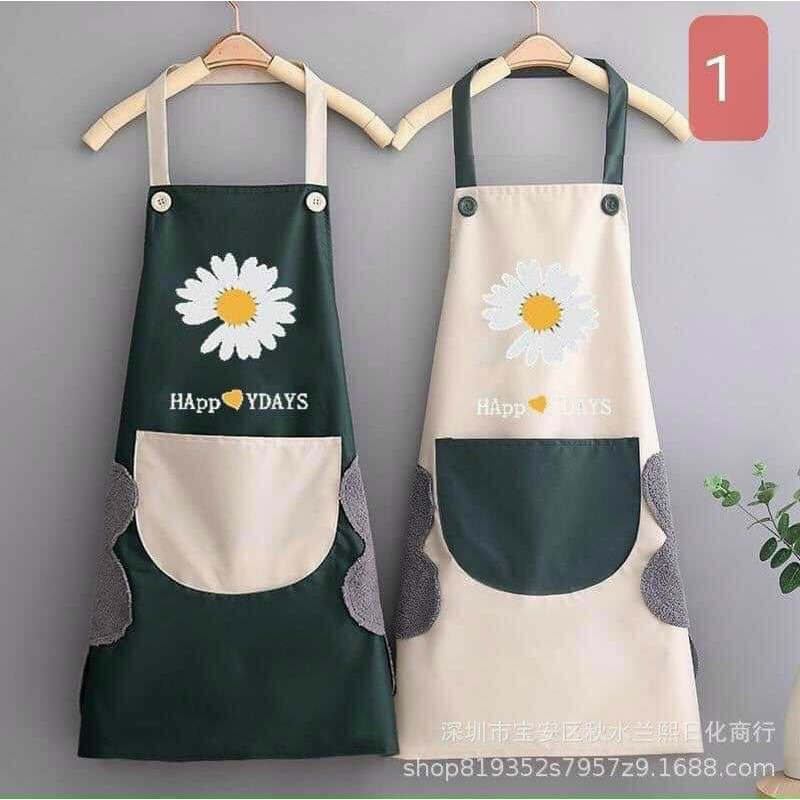 TẠP DỀ HOA CÚC CHỐNG NƯỚC CÓ CHỖ LAU TAY TIỆN LỢI
