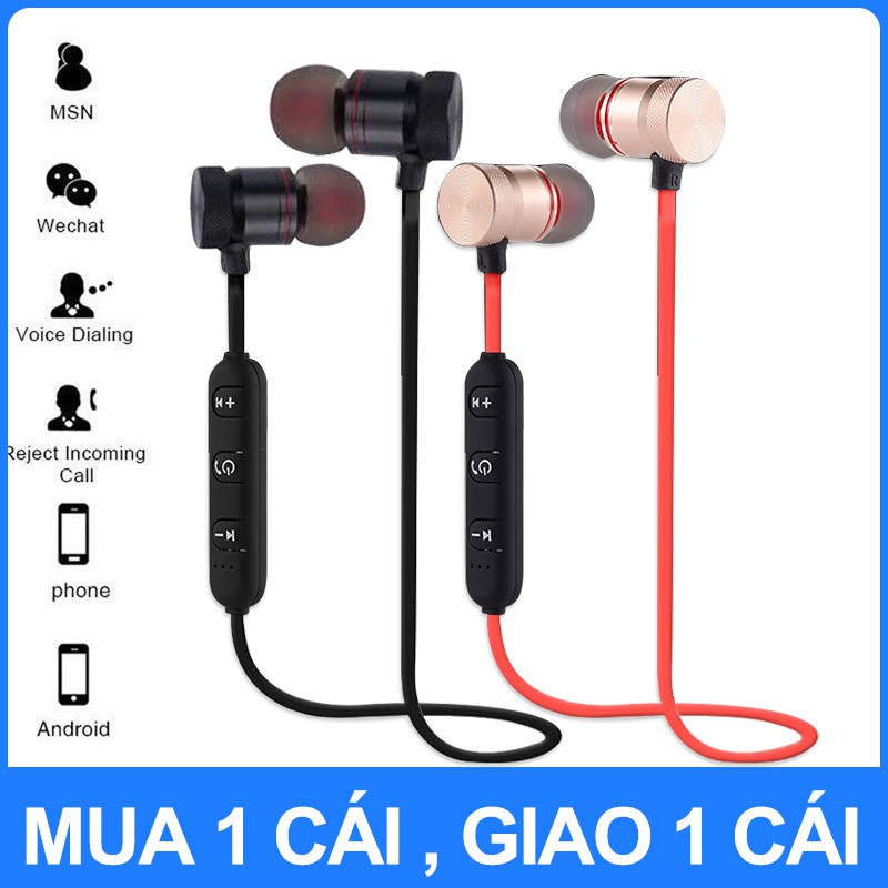 (Mua 1 cái , giao 1 cái )Tai Nghe Bluetooth Thể Thao Từ Tính Cho Điện Thoại