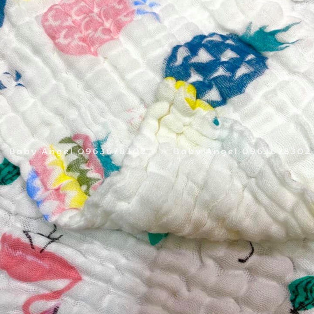 [𝑮𝑰𝑨́ 𝑹𝑬̉ 𝑵𝑯𝑨̂́𝑻] Khăn mặt sợi tre sơ sinh xô nhăn, 6 lớp dày, siêu mềm, siêu thấm hút