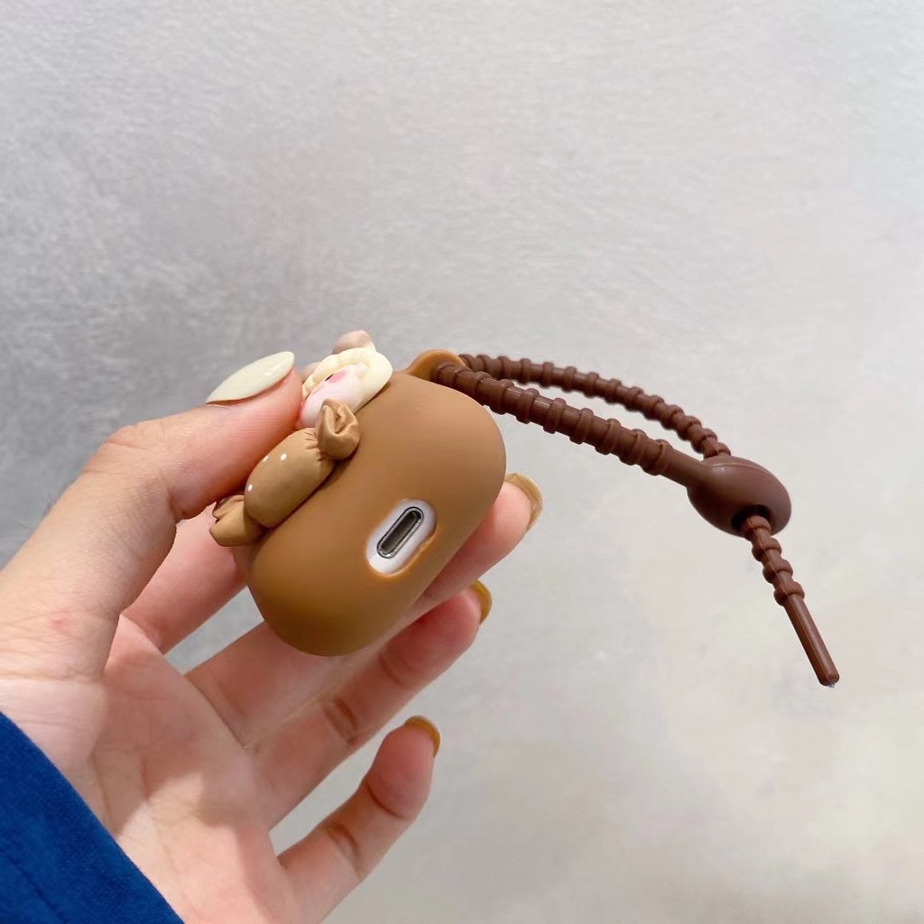 Vỏ Bảo Vệ Hộp Sạc Tai Nghe airpods 1/2/3 pro Bluetooth Bằng Silicon Mềm Màu Kẹo Họa Tiết Hoạt Hình