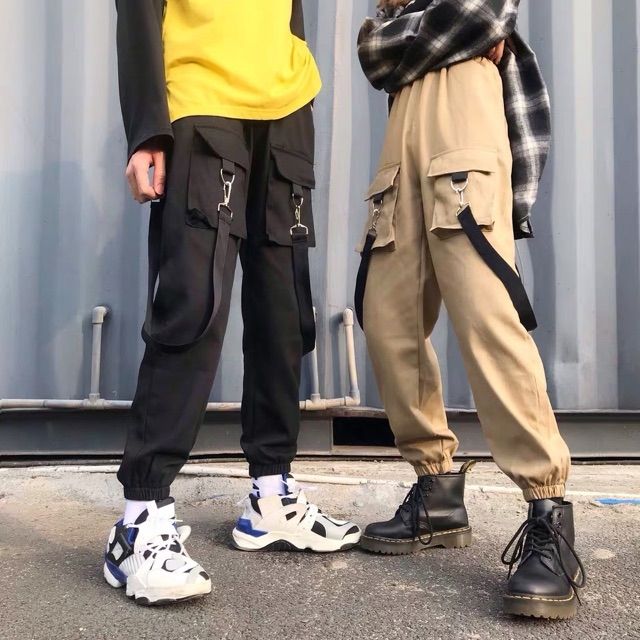 Quần jogger kaki túi hộp dây khuyên bo gấu pland basic unise