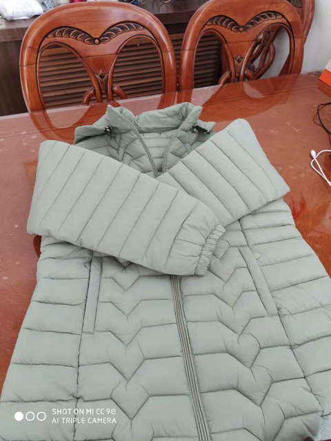 Áo Khoác Phao Lông Vũ Siêu Nhẹ Nữ Dáng Dài Mủ Có Thể Tháo Rời Trời Trang Thu Đông Quảng ChÂu Cao Cấp