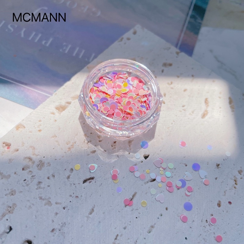Phụ kiện nhũ mix hình set 6 màu trang trí nail