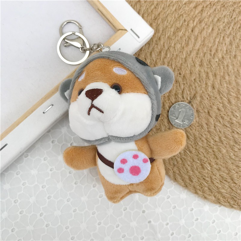 Móc Khóa Hình Chú Chó Shiba Cosplay Nhồi Bông Đáng Yêu Treo Balo, Túi Xách, Điện Thoại, Chìa Khóa 11cm