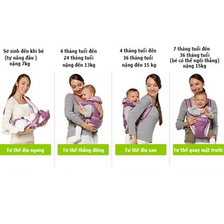 ĐỊU EM BÉ BỐN TƯ THẾ CARRIER