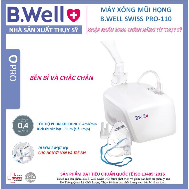 Máy xông phun khí dung mũi họng BWell - B.Well Swiss PRO-110