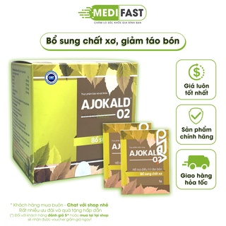 Ajokald 02 bổ sung chất xơ, hỗ trợ giảm táo bón từ thảo dược và chất xơ tự nhiên - Hộp 10 gói cho cả trẻ em và người lớn