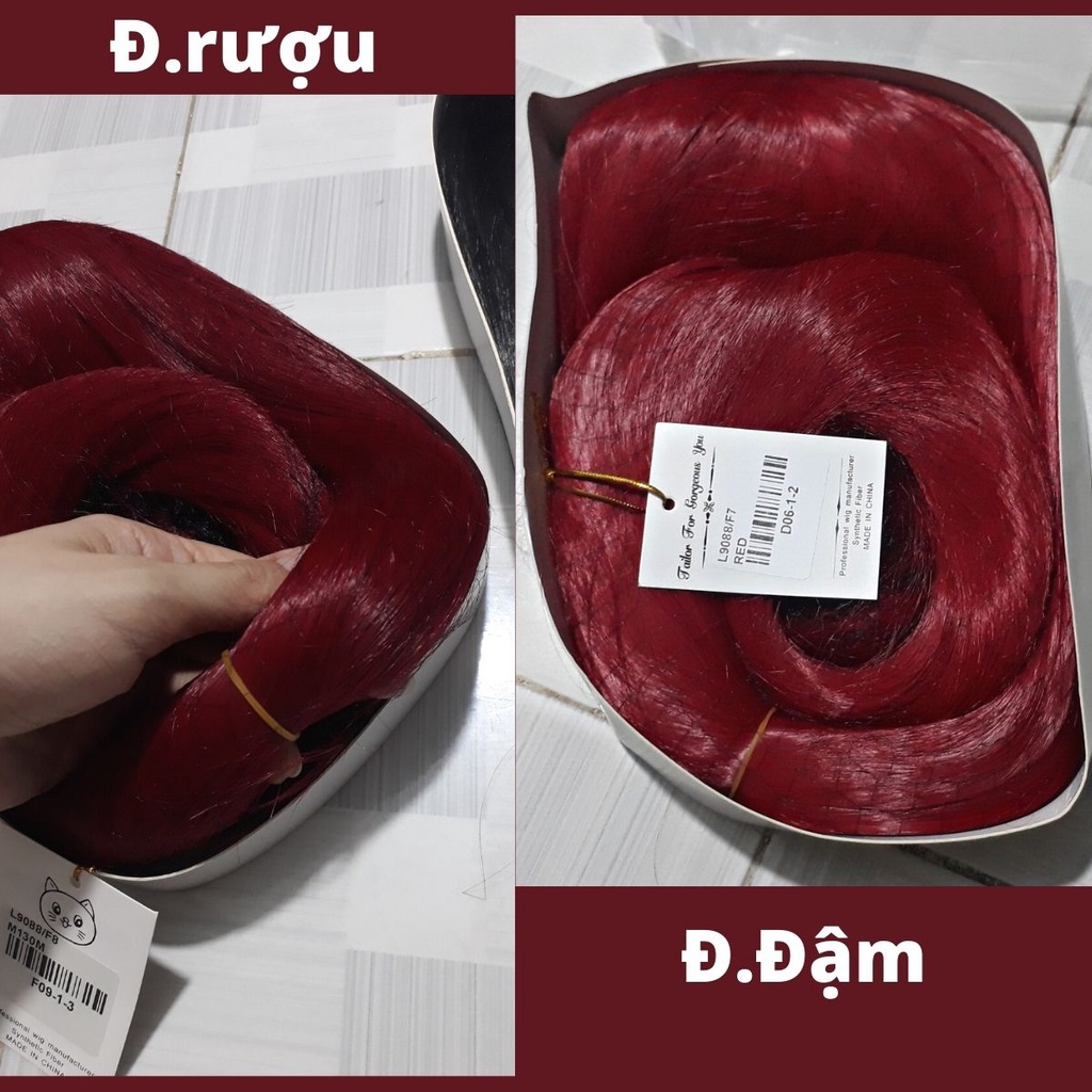 Wig/tóc giả nữ cơ bản 80cm cosplay màu vàng cam đỏ hồng tím
