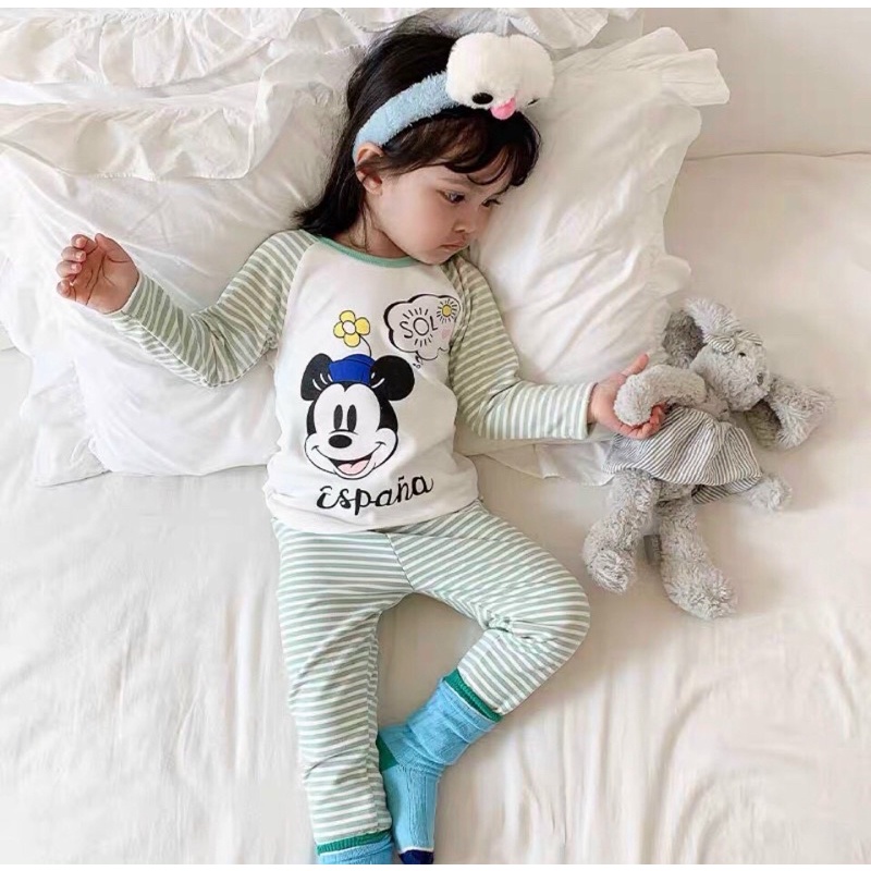 Bộ sọc phối cotton cho bé