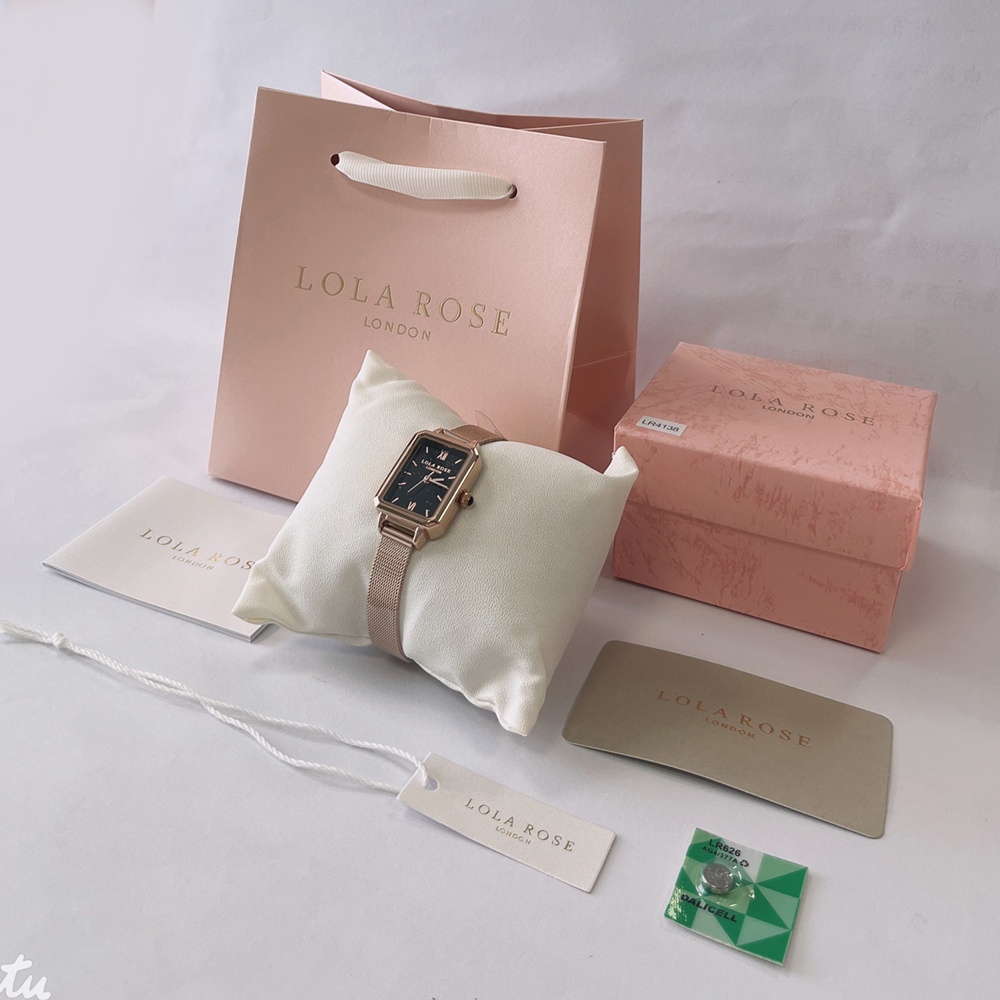 Đồng hồ nữ dây kim loại Lolarose mặt chữ nhật 20x27mm galaxy cao cấp tinh tế sang trọng LR4138