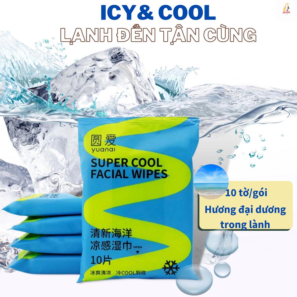 Khăn giấy ướt Yuanai lau mặt siêu mát lạnh, đủ mùi hương 10 miếng/gói
