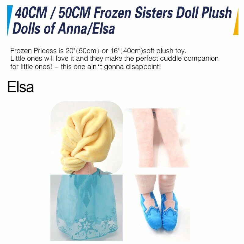 Búp bê vải Elsa và Anna 40cm và 50cm dễ thương cho bé