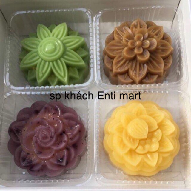 Khuôn rau câu trung thu TRẮNG 9cm hàng sẵn làm thạch  - Moon cake jelly mold mould tray