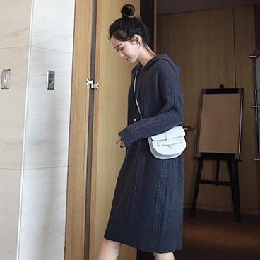 Đầm Hoodie Dệt Kim Dày Dặn Thời Trang Cho Nữ | BigBuy360 - bigbuy360.vn