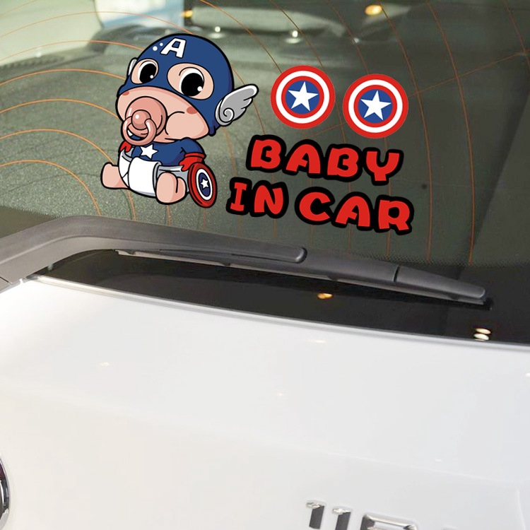 Sticker dán trang trí xe ô tô hình nhân vật hoạt hình sáng tạo xinh xắn