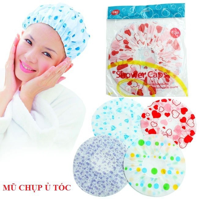 SET 2 MŨ TRÙM TÓC CHỐNG ƯỚT TÓC KHI TẮM