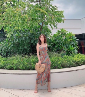 ĐẦM MAXI THỔ CẨM ĐAN LƯNG